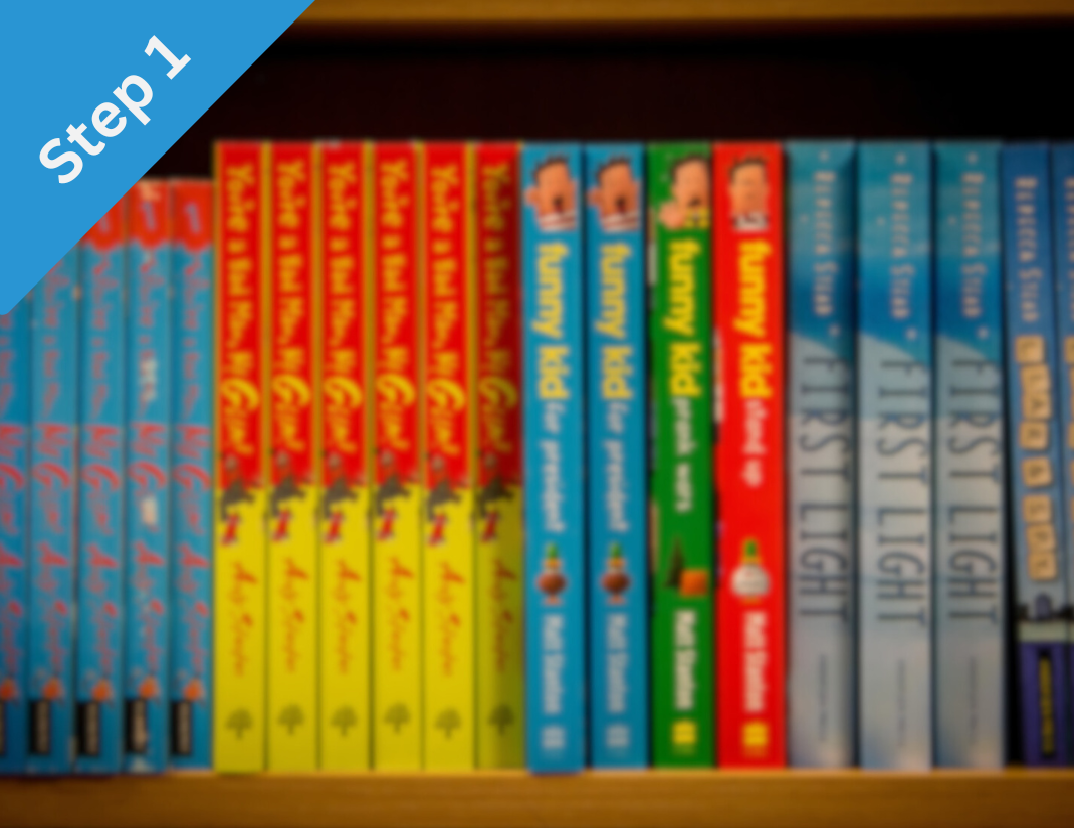 A shelf with reading for pleasure books