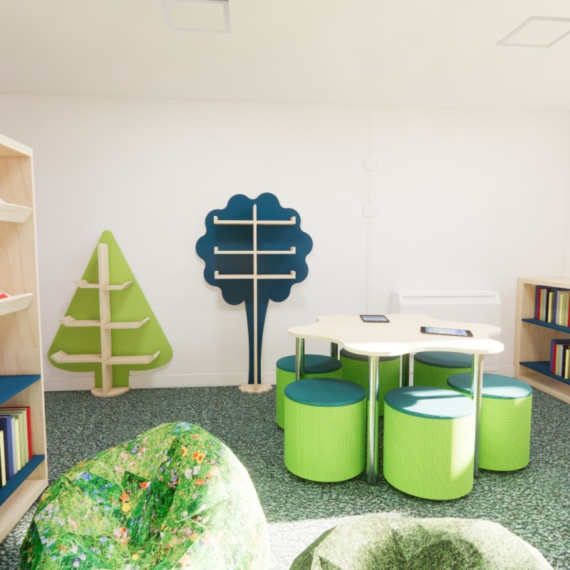 Innovative shelving and bookcases for children's reading corners.